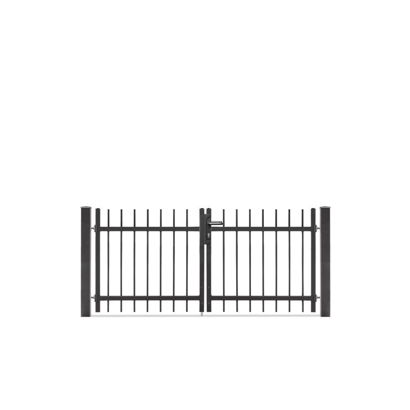 Schwarzes Metallgartentor