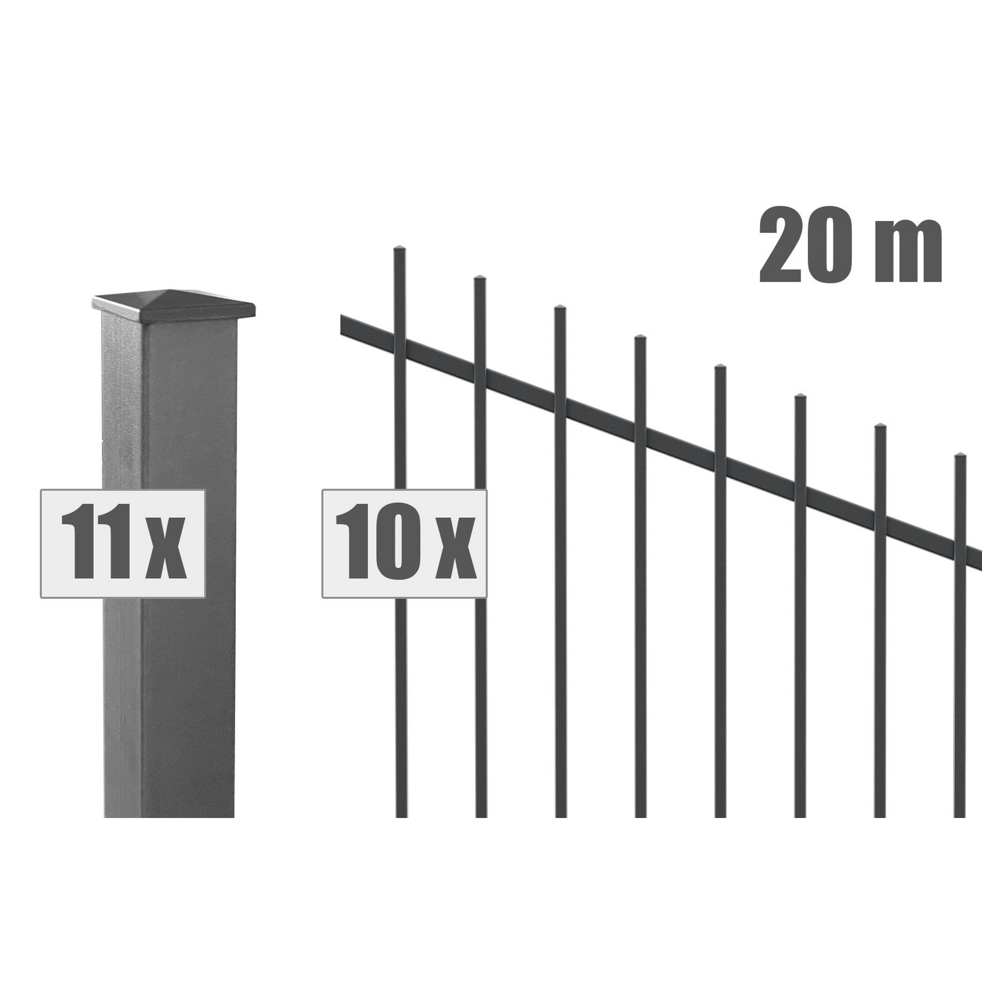 Zaunsystem-Set 'Residenz select Basel+' anthrazit für Hanglage 2000 x 90 cm + product picture