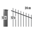 Zaunsystem-Set 'Residenz select Basel+' anthrazit für Hanglage 2400 x 90 cm