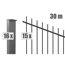 Zaunsystem-Set 'Residenz select Basel+' anthrazit für Hanglage 3000 x 180 cm