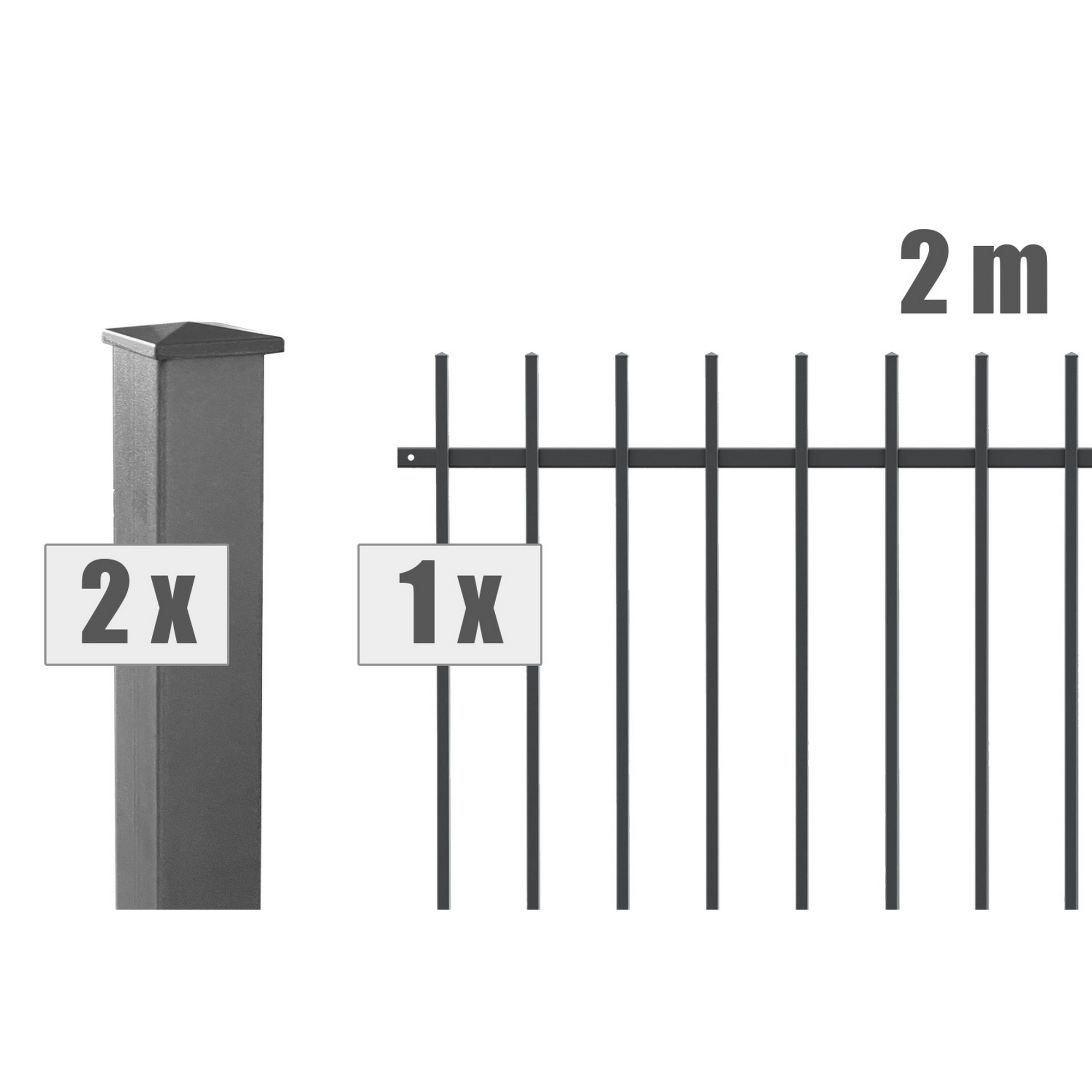 Zaunsystem-Set 'Residenz select Brienz+' anthrazit 200 x 90 cm + product picture