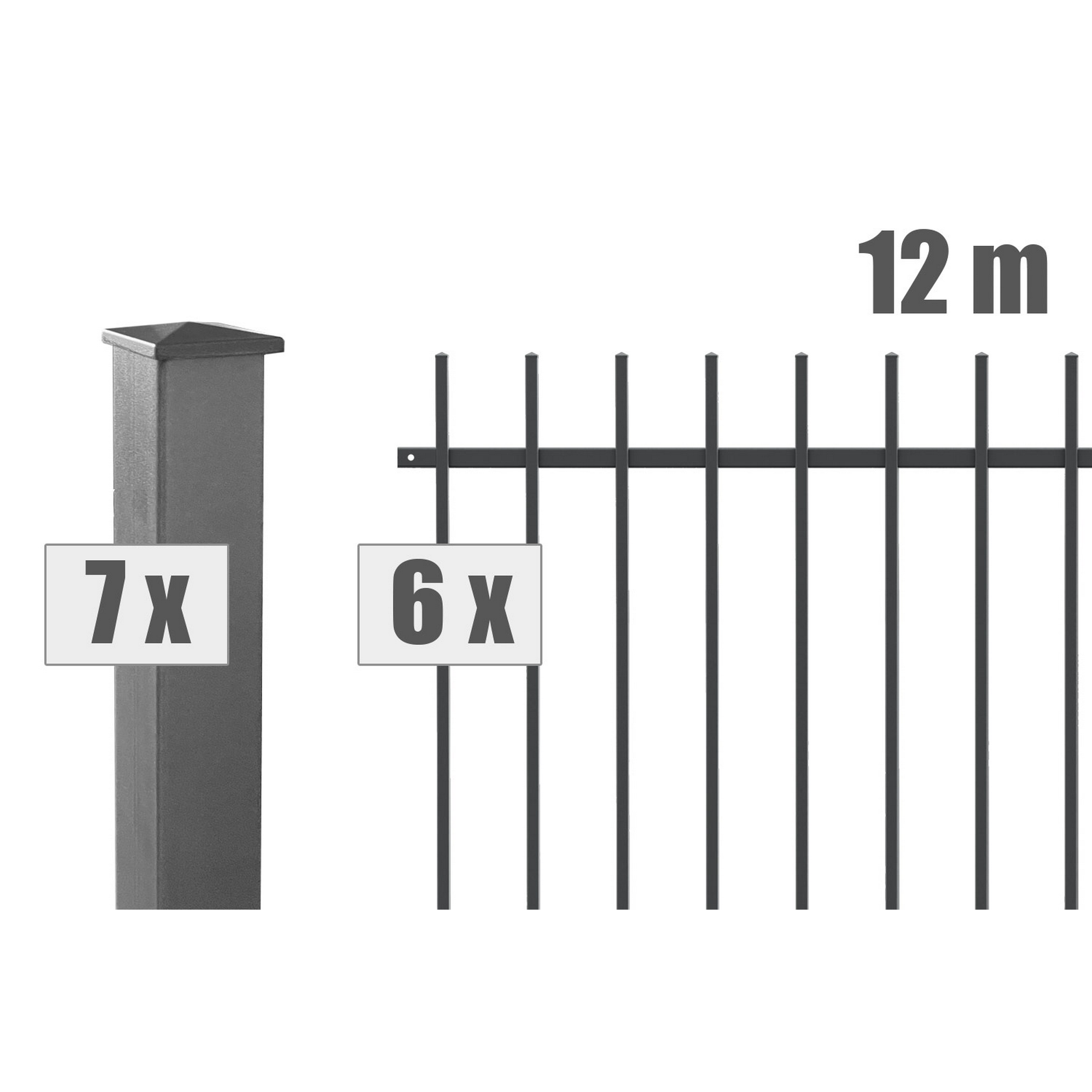 Zaunsystem-Set 'Residenz select Brienz+' anthrazit 1200 x 120 cm + product picture