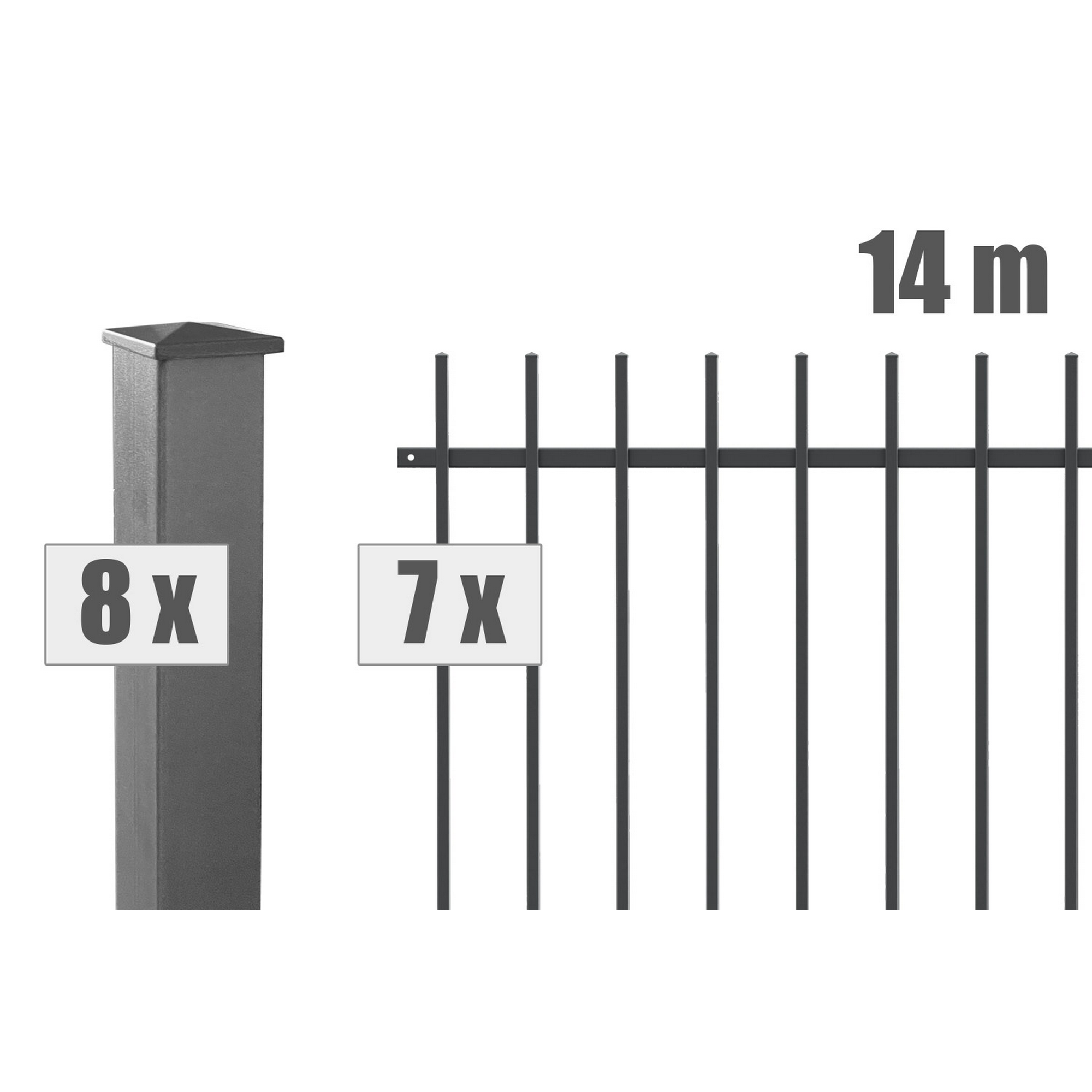 Zaunsystem-Set 'Residenz select Brienz+' anthrazit 1400 x 120 cm + product picture