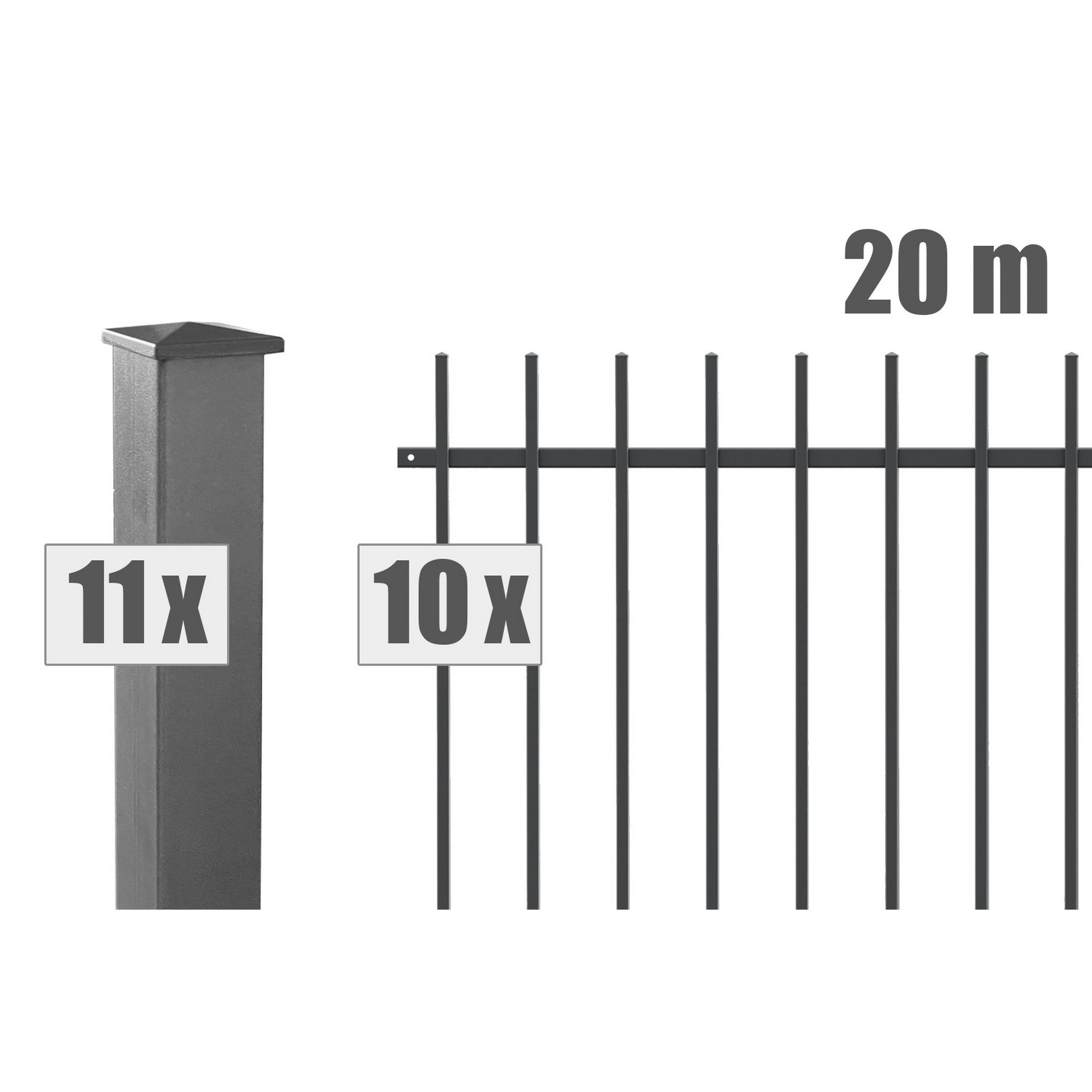 Zaunsystem-Set 'Residenz select Brienz+' anthrazit 2000 x 120 cm + product picture