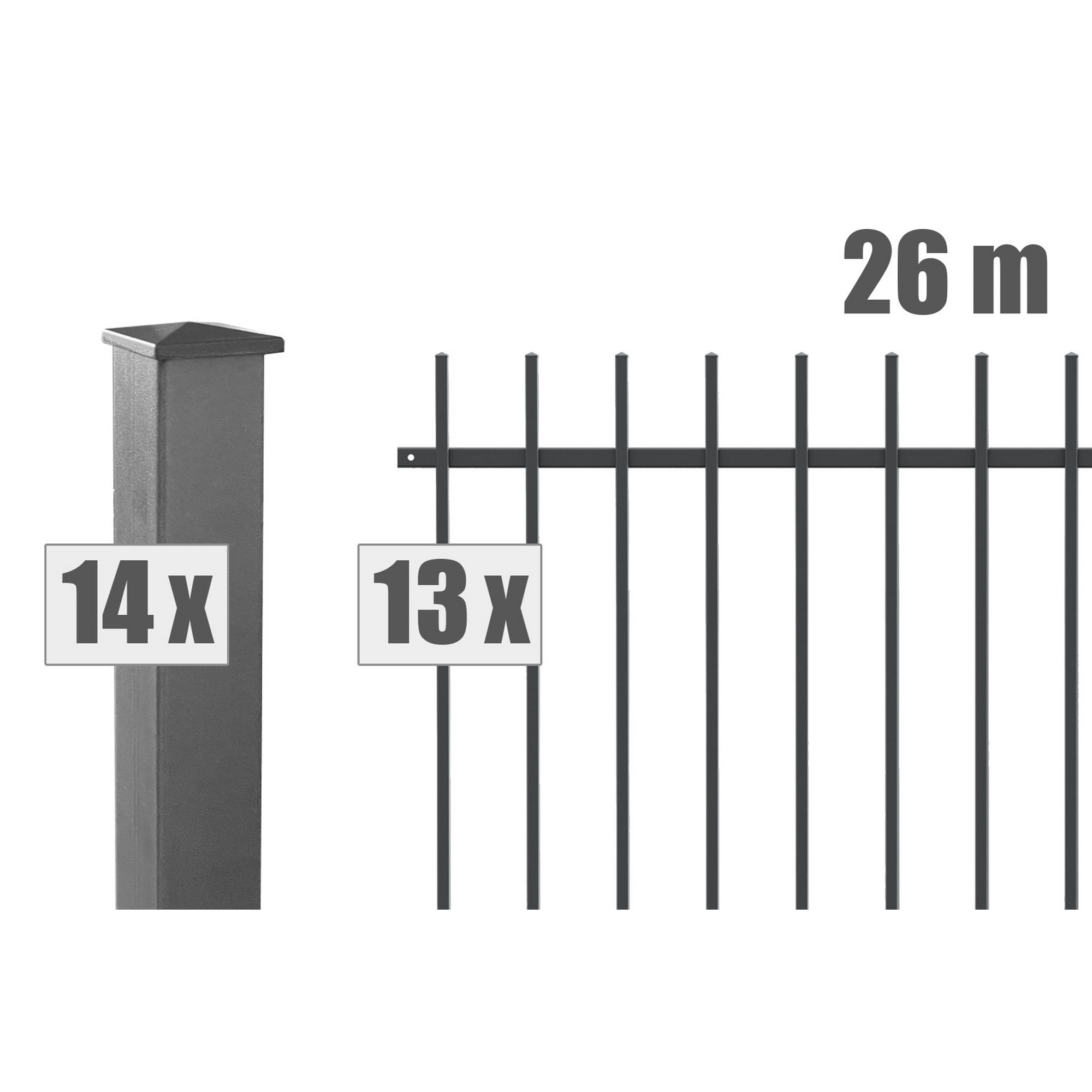 Zaunsystem-Set 'Residenz select Brienz+' anthrazit 2600 x 90 cm + product picture