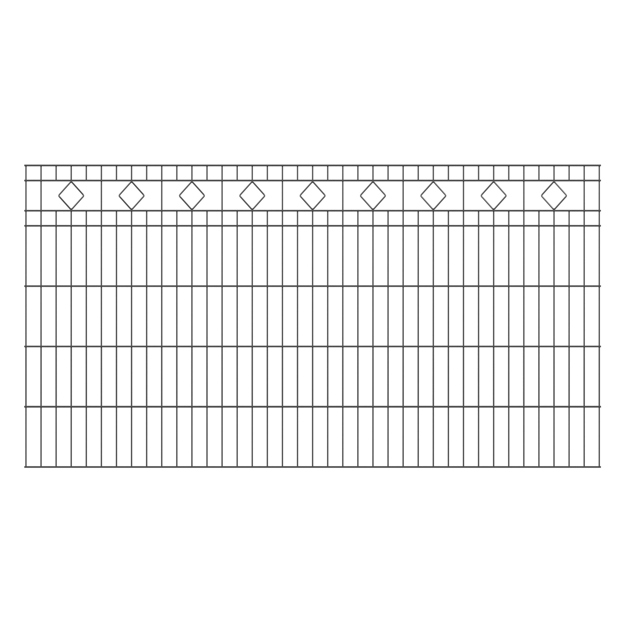 deutsche zauntechnik Doppelstabmattenzaun-Set 'Residenz standard Malaga' anthrazit 200 x 100 cm  Stahl