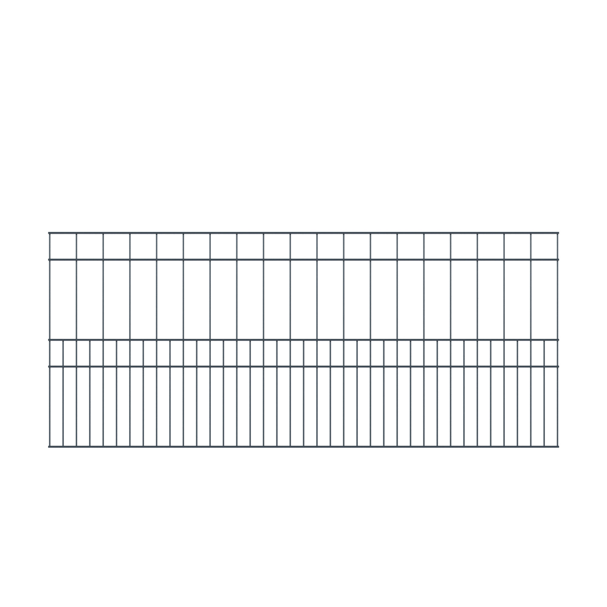 deutsche zauntechnik Doppelstabmattenzaun-Set ‚Milo‘ anthrazit 1000 x 80 cm  Stahl