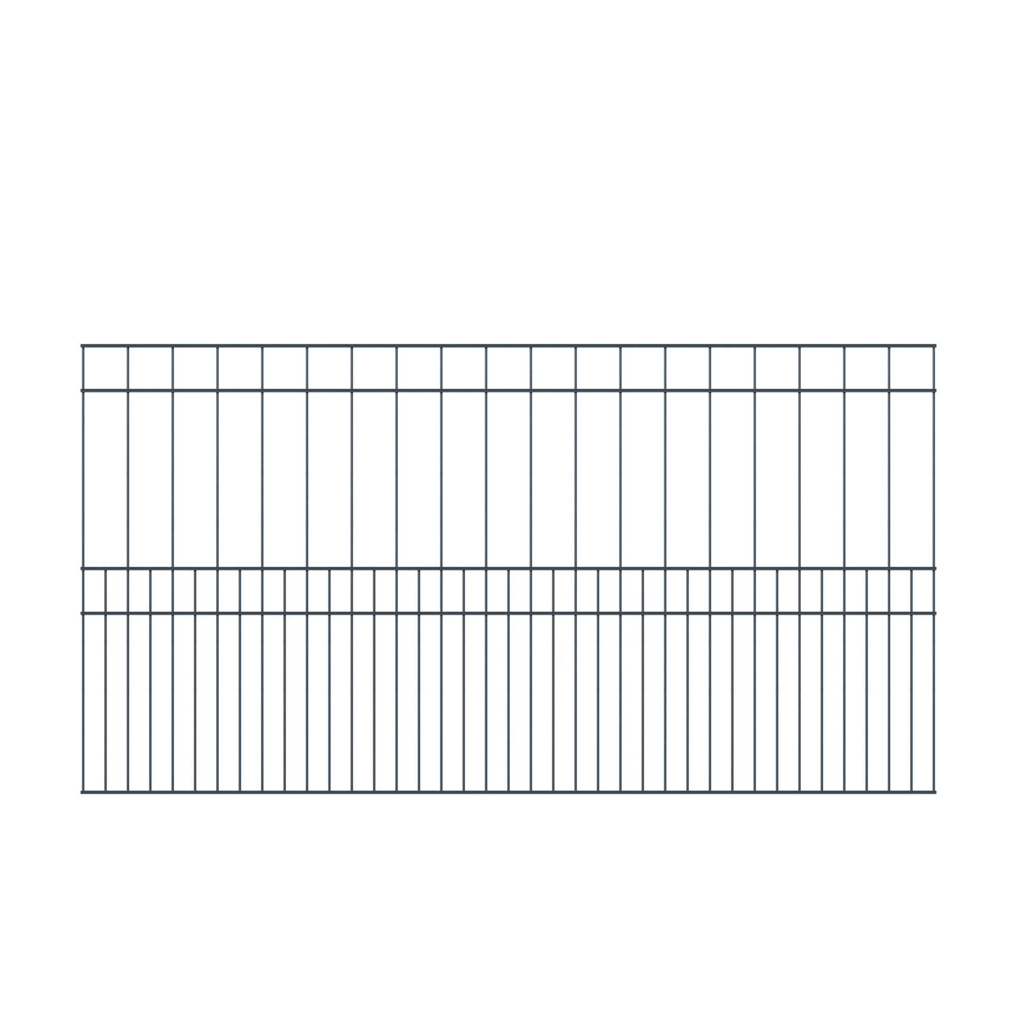 deutsche zauntechnik Doppelstabmattenzaun-Set ‚Milo‘ anthrazit 2800 x 100 cm  Stahl