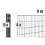Doppelstabmattenzaun-Set 'Pico S 2.0' anthrazit 800 x 80 cm