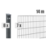 Doppelstabmattenzaun-Set 'Pico S 2.0' anthrazit 1400 x 100 cm