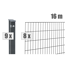 Doppelstabmattenzaun-Set 'Pico S 2.0' anthrazit 1600 x 80 cm