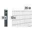 Doppelstabmattenzaun-Set 'Pico S 2.0' anthrazit 2600 x 100 cm