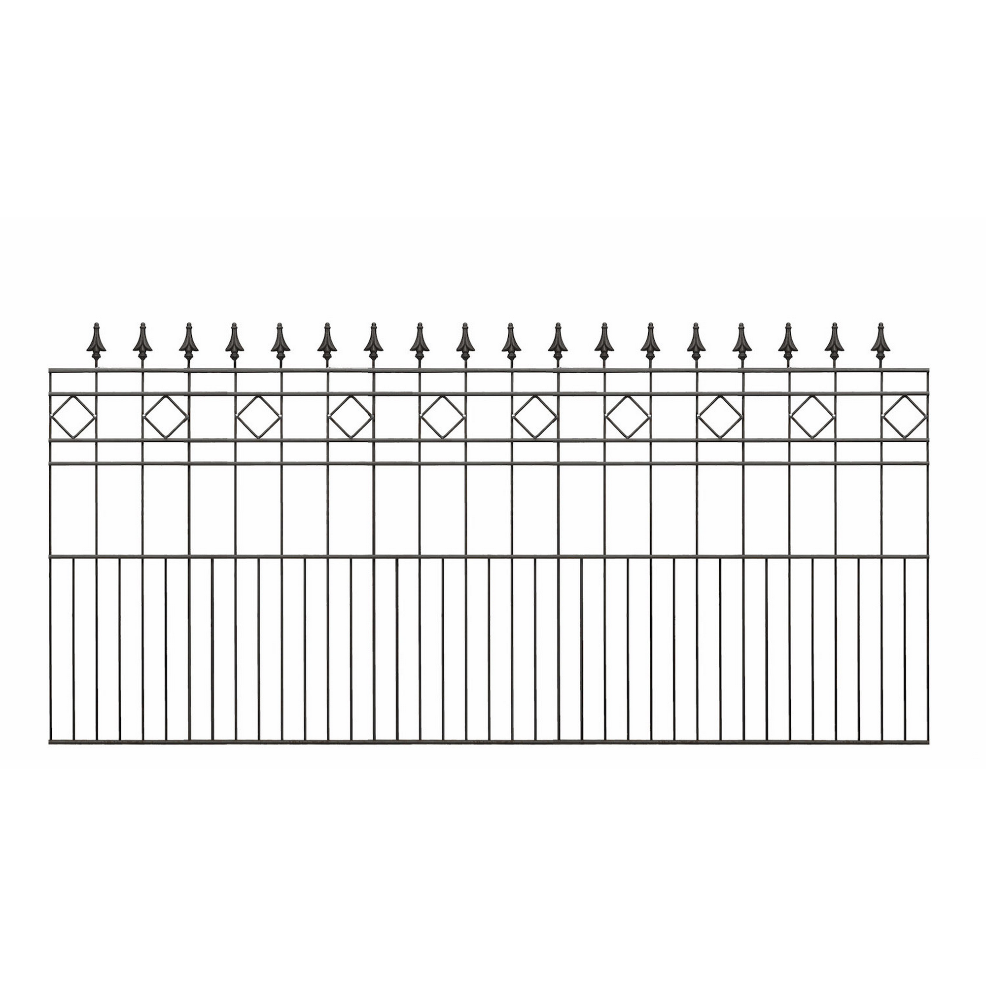 deutsche zauntechnik Zaunsystem-Set ‚Residenz klassik Rimini‘ anthrazit 2400 x 90 cm  Stahl