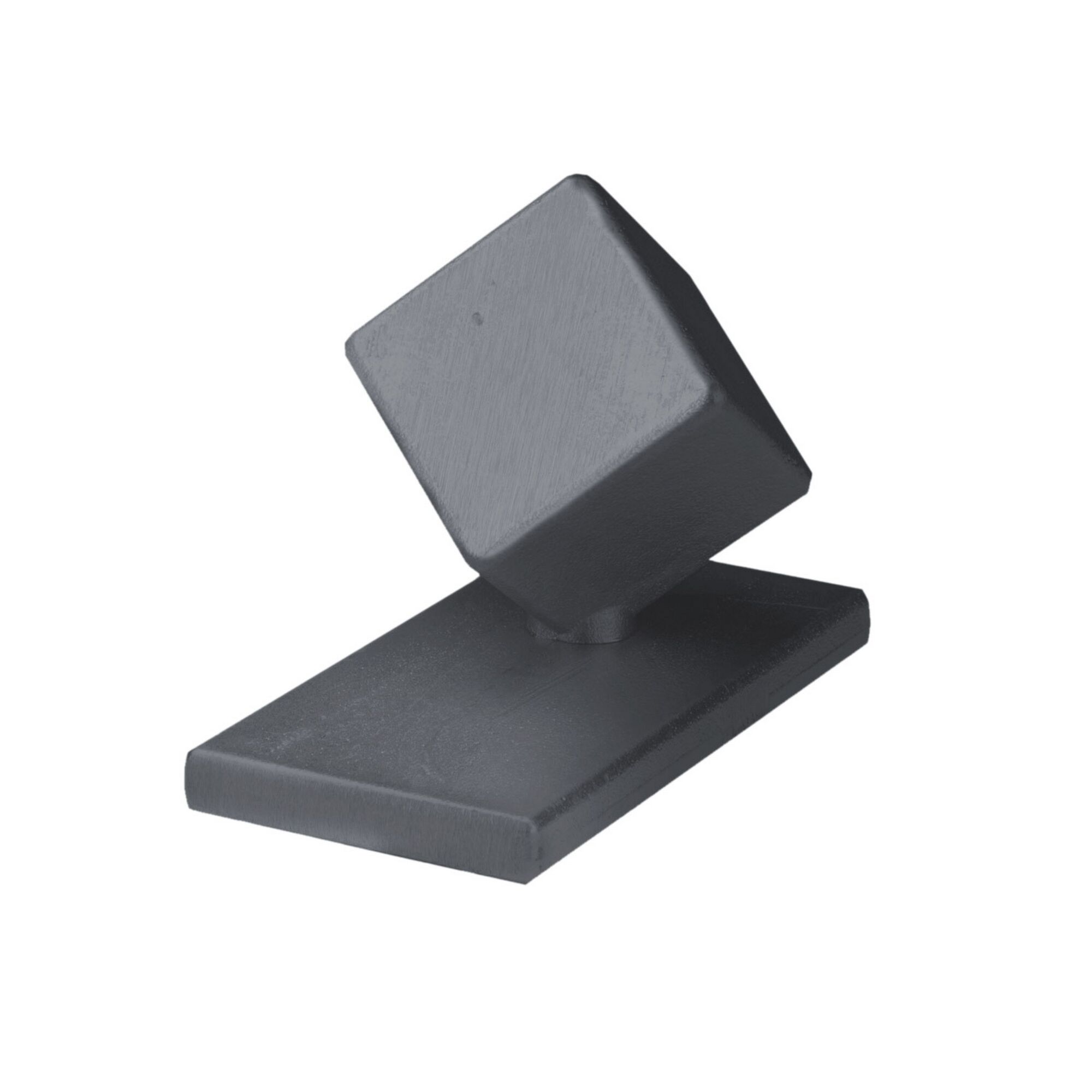 Grauer Würfel auf Sockel