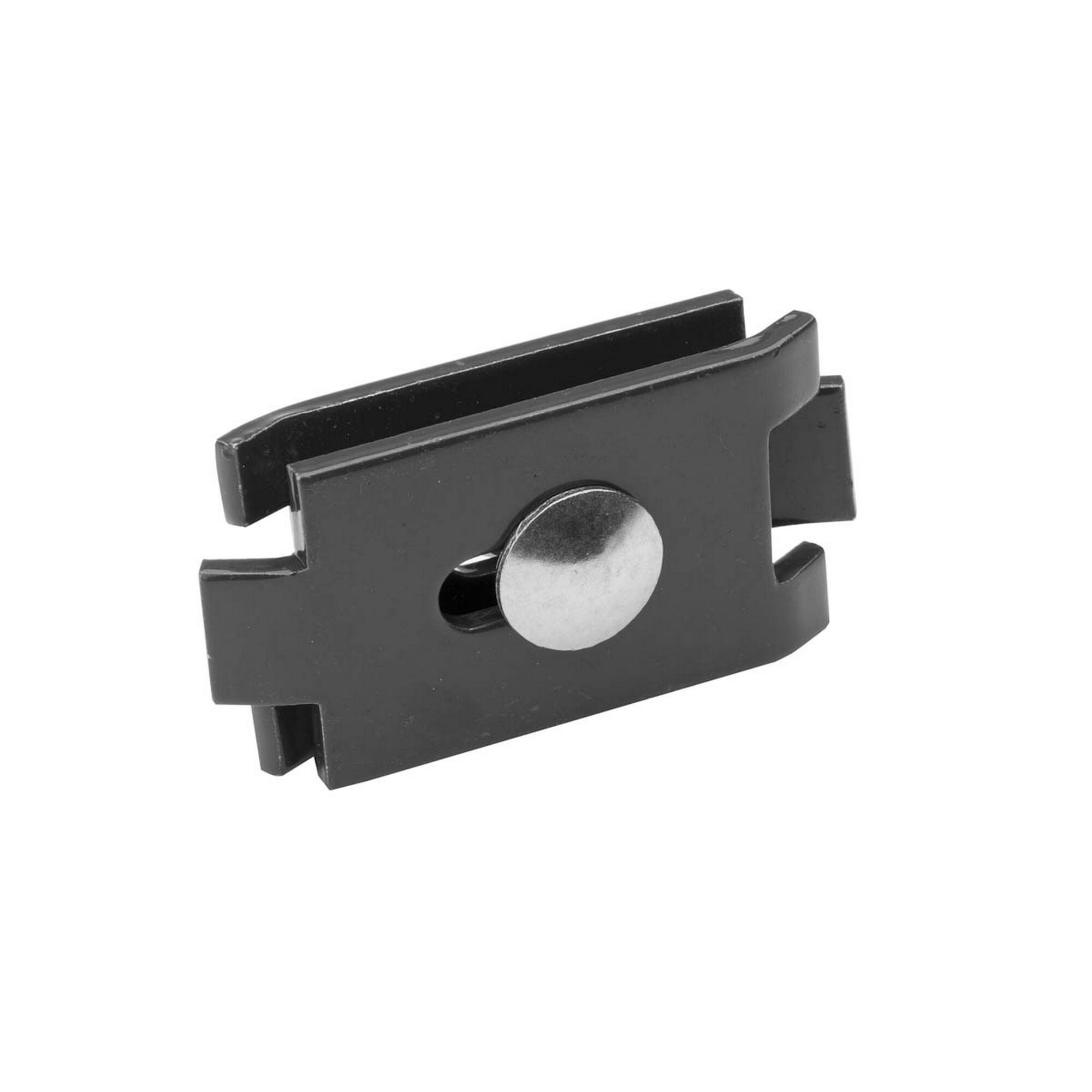 Schwarzer Metallverbinder mit Niet