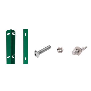 Zaunanschlussleisten-Set moosgrün für Pfosten Typ A, 123 cm