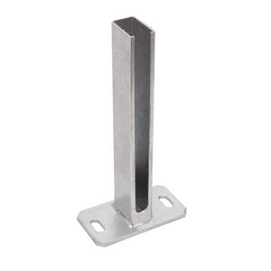 Fußplatte 'Universal' feuerverzinkt für Zaunpfosten Mauerwerk Typ U/PM/A 60 x 40 mm
