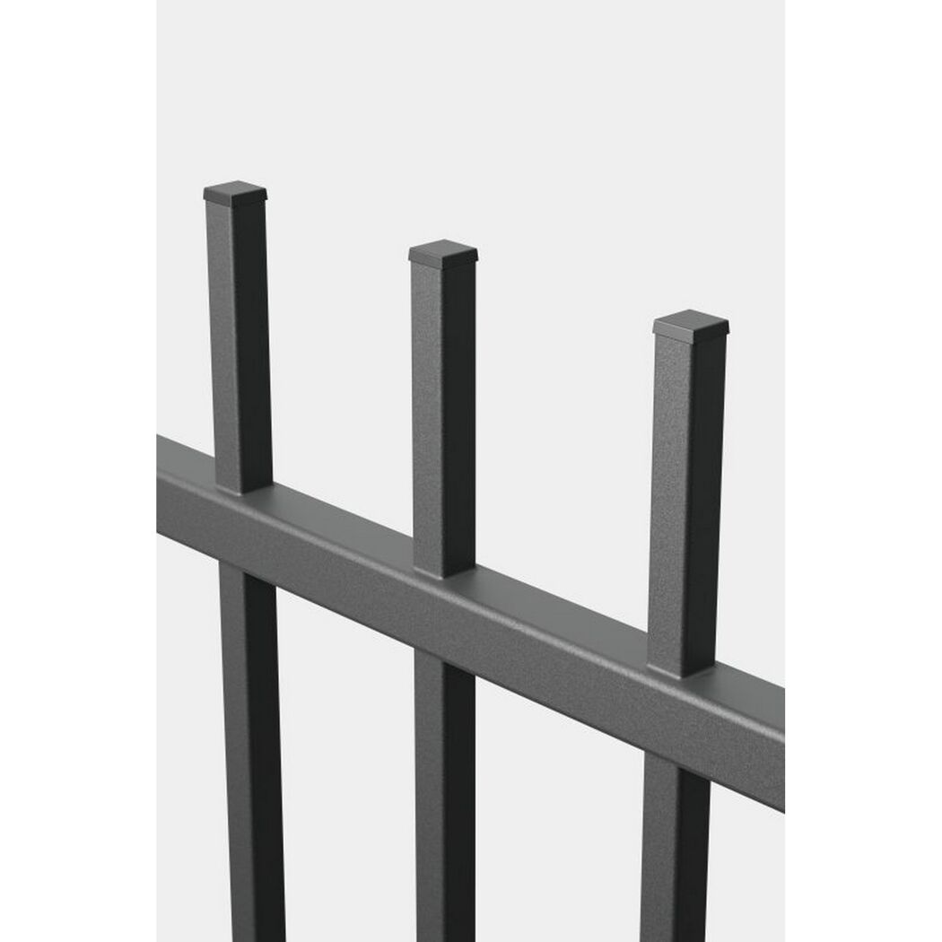 Schwarzer Metallzaun