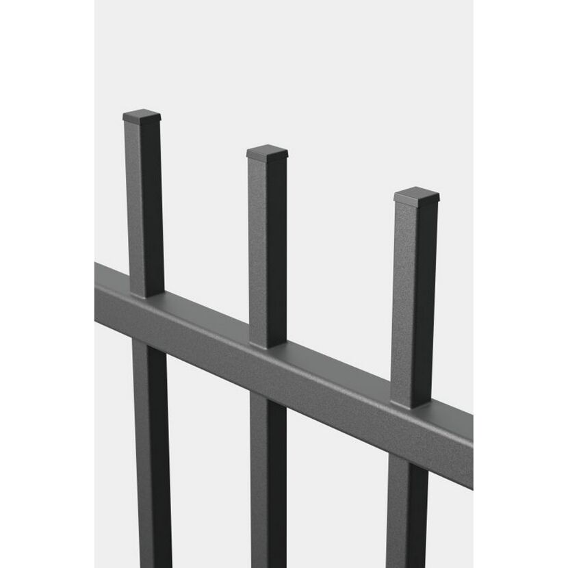 Schwarzer Metallzaun