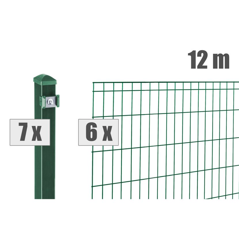 Grüner Metallzaun
