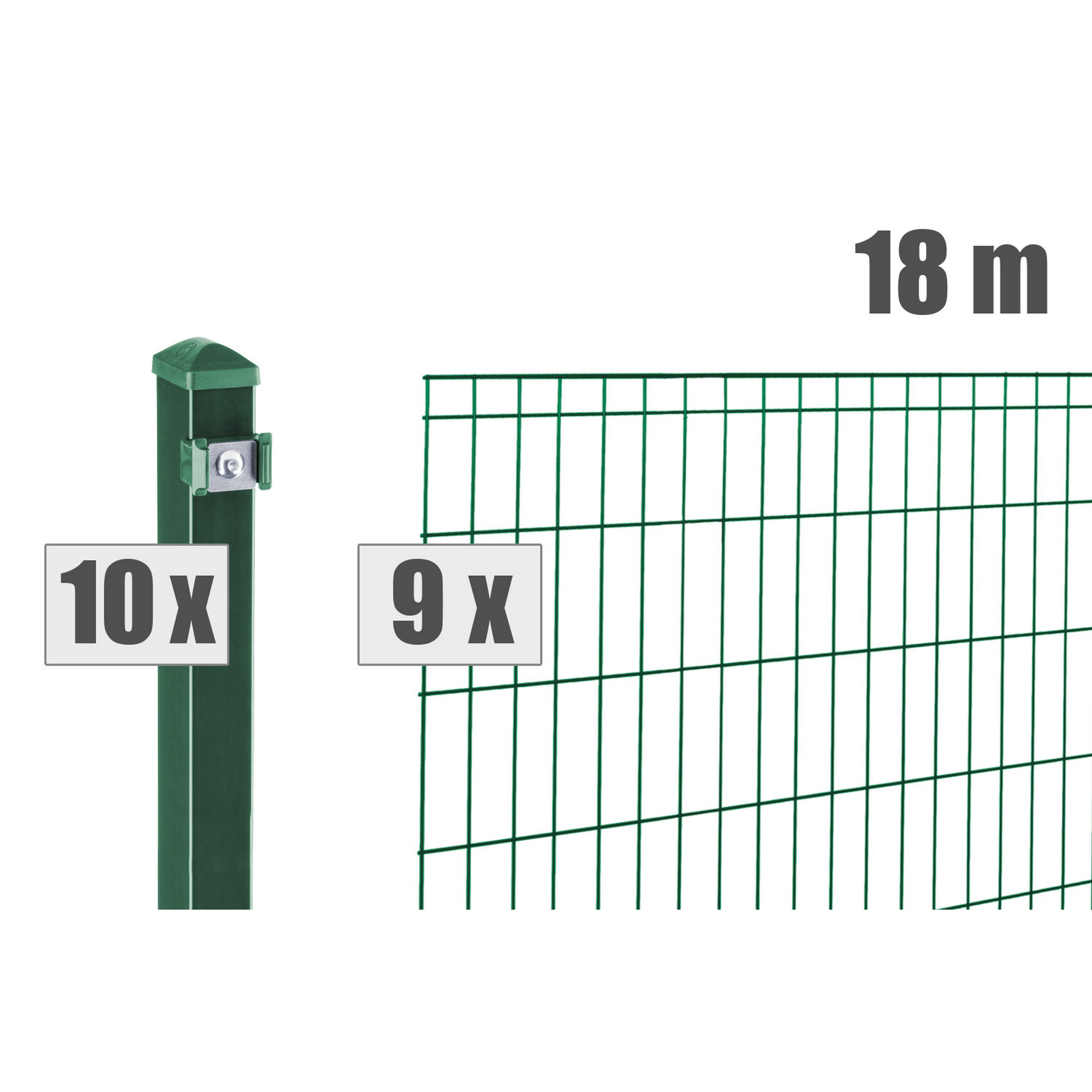 Doppelstabmattenzaun-Set 'Michl' moosgrün 1800 x 80 cm + product picture