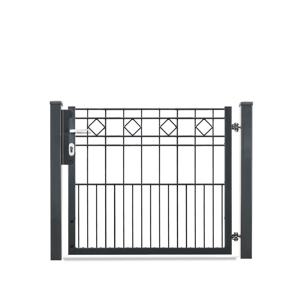 Gartenpforte aus Metall mit Zierspitzen