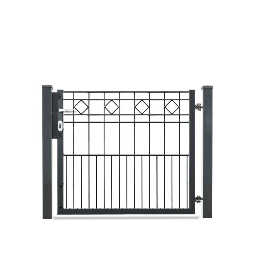 Gartenpforte aus Metall mit Zierspitzen