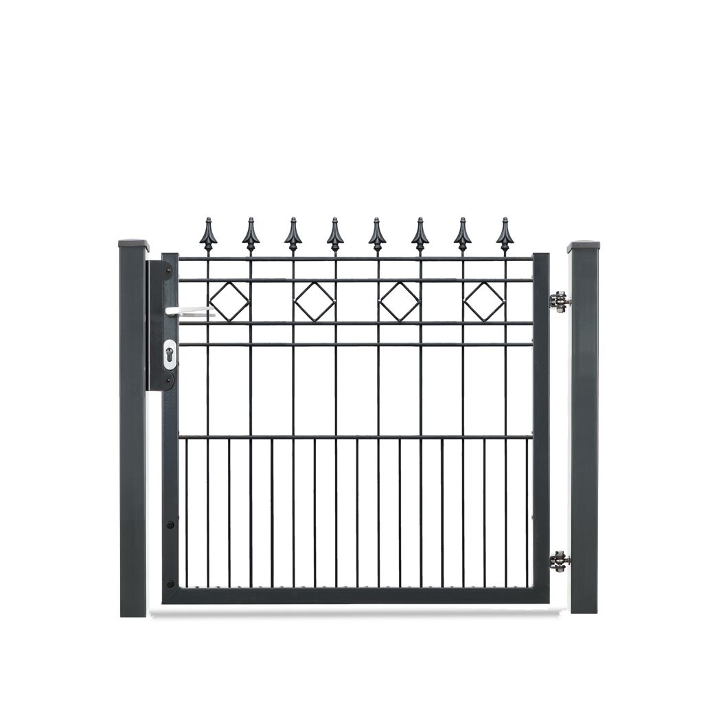 Schwarzes Metallgartentor