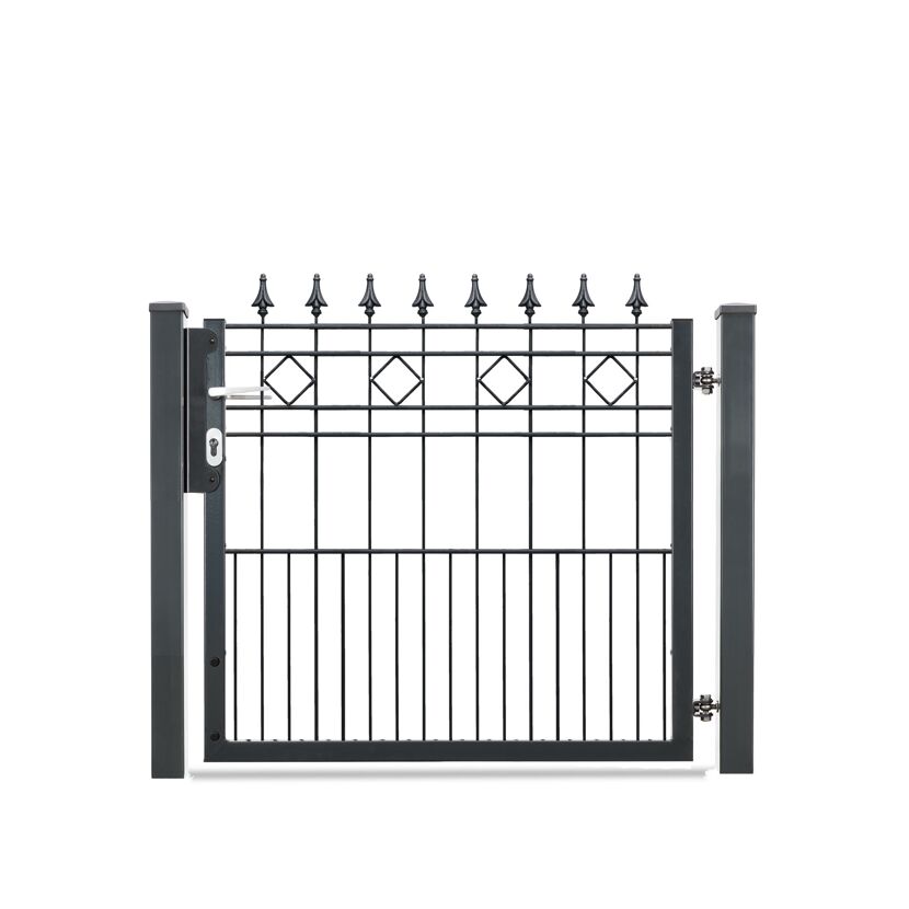 Schwarzes Metallgartentor