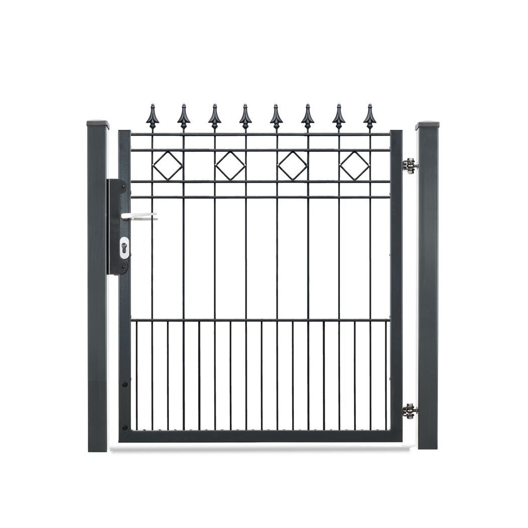 Schwarzes Metall Gartentor