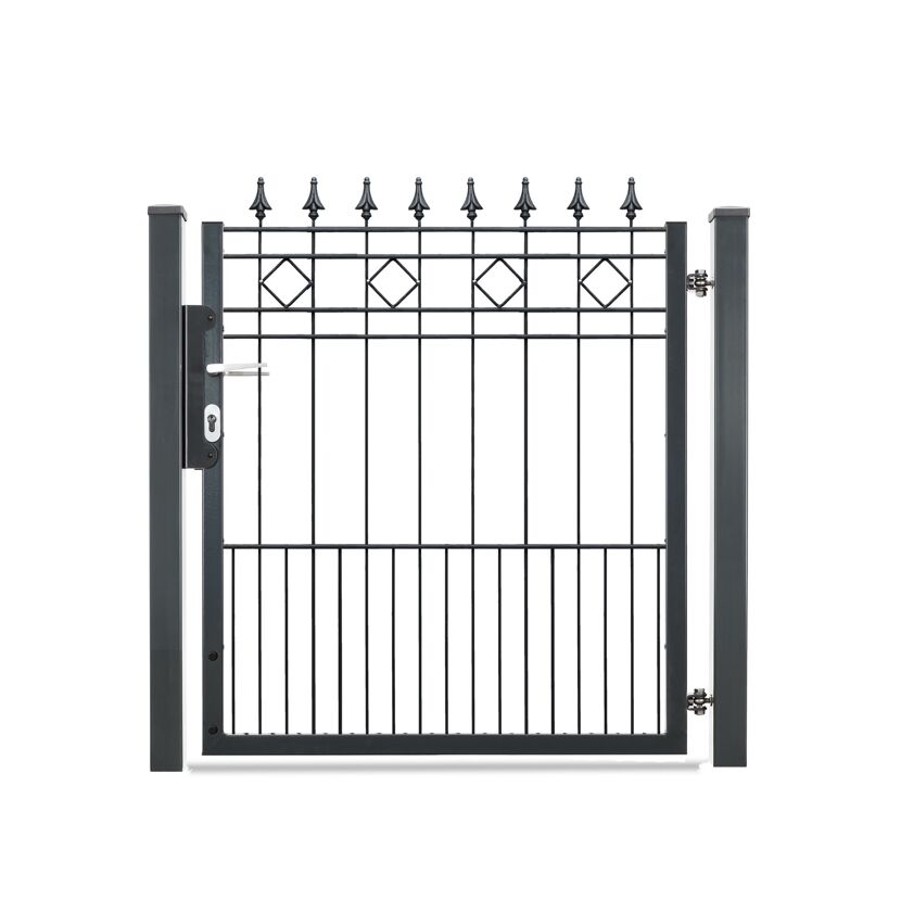 Schwarzes Metall Gartentor