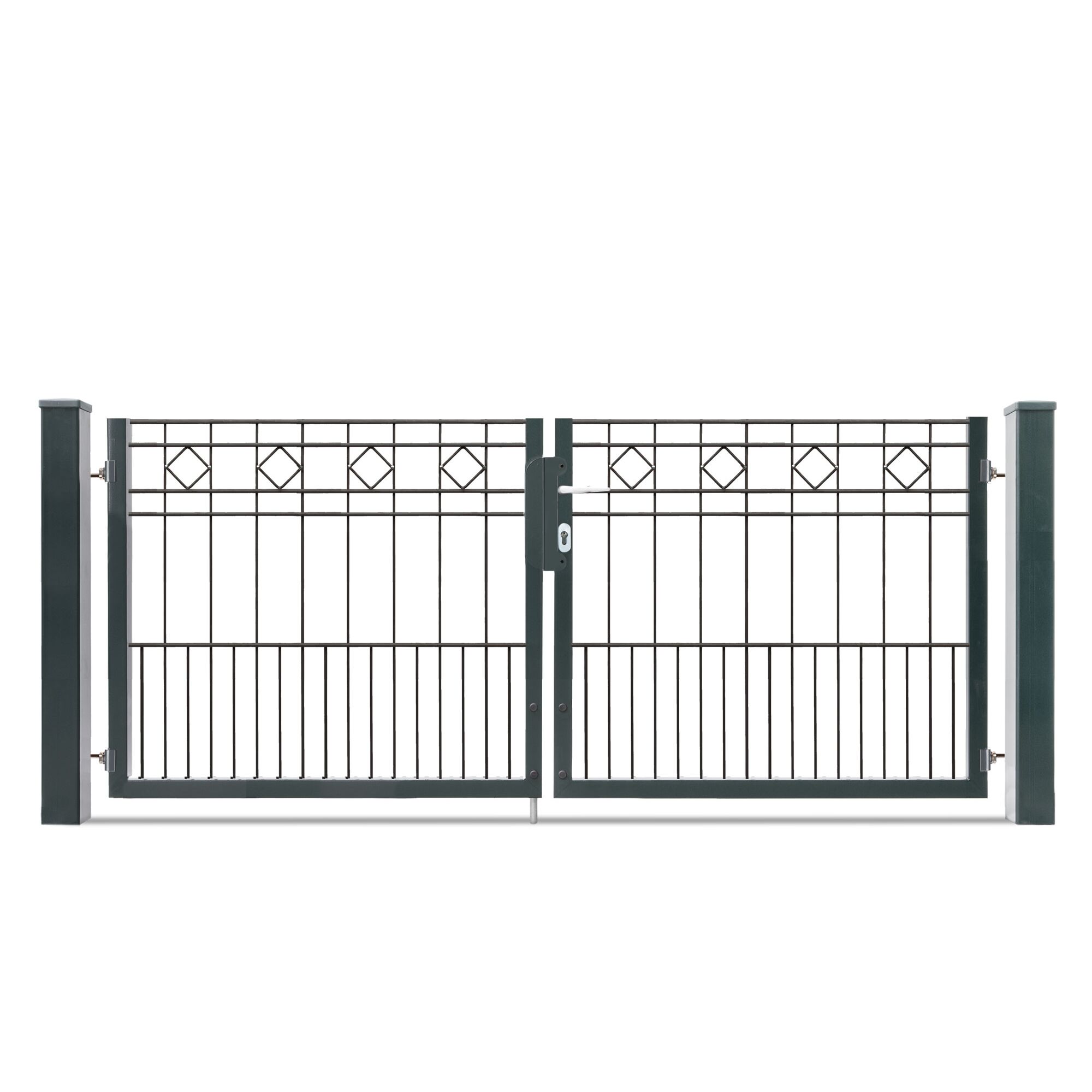 Doppelstabmatten-Tor mit Zierspitze