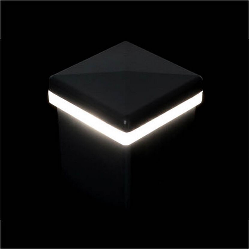 Schwarze LED-Pfostenkappe leuchtet