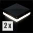LED-Pfostenkappe anthrazit 2 Stück, für Torpfosten 12 x 12 cm