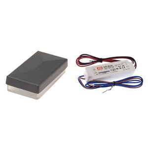 LED-Pfostenkappe anthrazit 5 Stück für Zaunpfosten 6 x 4 cm, inklusive Trafo
