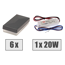 LED-Pfostenkappe anthrazit 6 Stück für Zaunpfosten 6 x 4 cm, inklusive Trafo