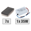 LED-Pfostenkappe anthrazit 7 Stück für Zaunpfosten 6 x 4 cm, inklusive Trafo