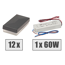 LED-Pfostenkappe anthrazit 12 Stück für Zaunpfosten 6 x 4 cm, inklusive Trafo