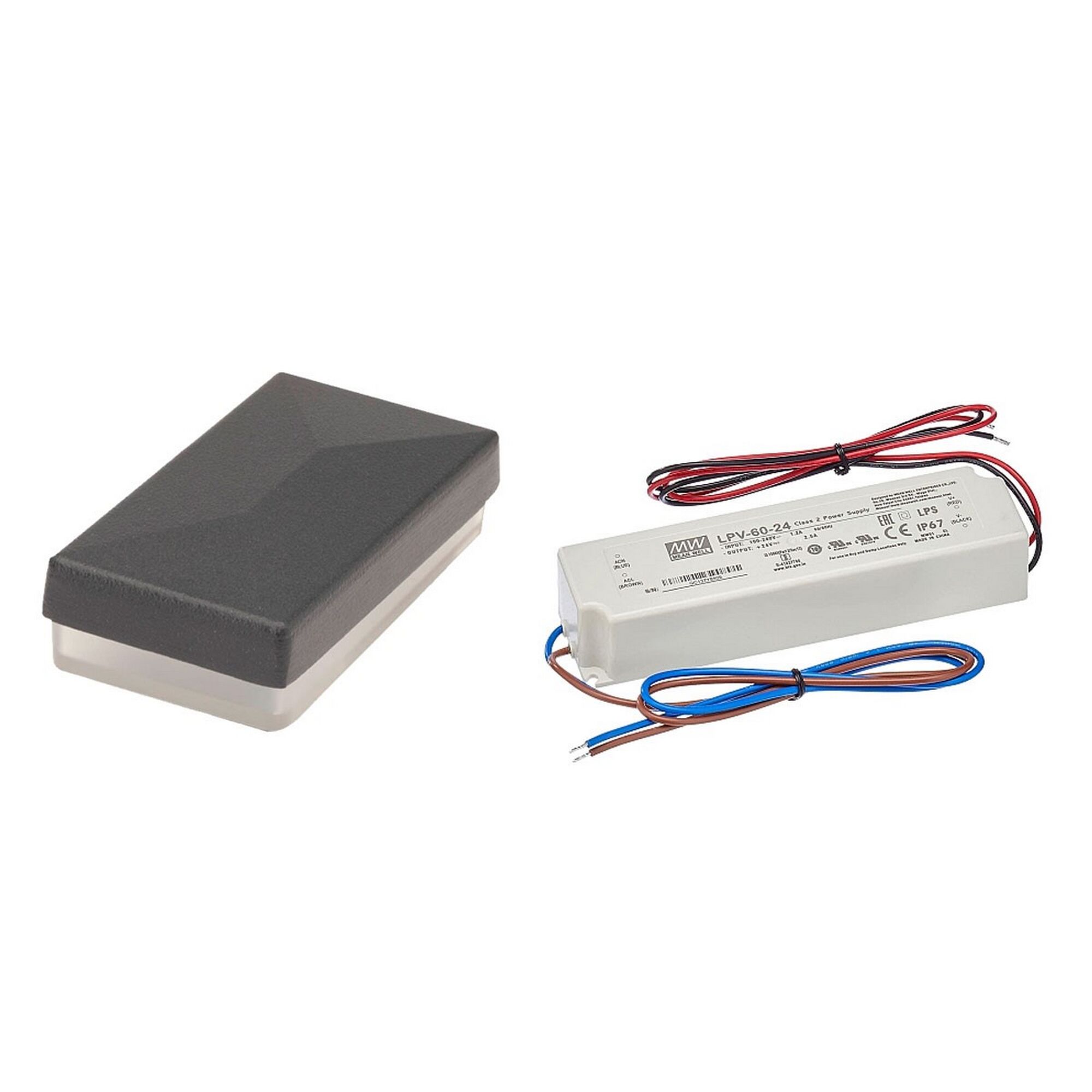 LED-Trafo und Abdeckung