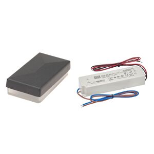 LED-Pfostenkappe anthrazit 17 Stück für Zaunpfosten 6 x 4 cm, inklusive Trafo