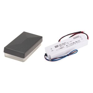 LED-Pfostenkappe anthrazit 22 Stück für Zaunpfosten 6 x 4 cm, inklusive Trafo