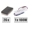 26 LED-Abdeckkappen und ein 100W-Trafo