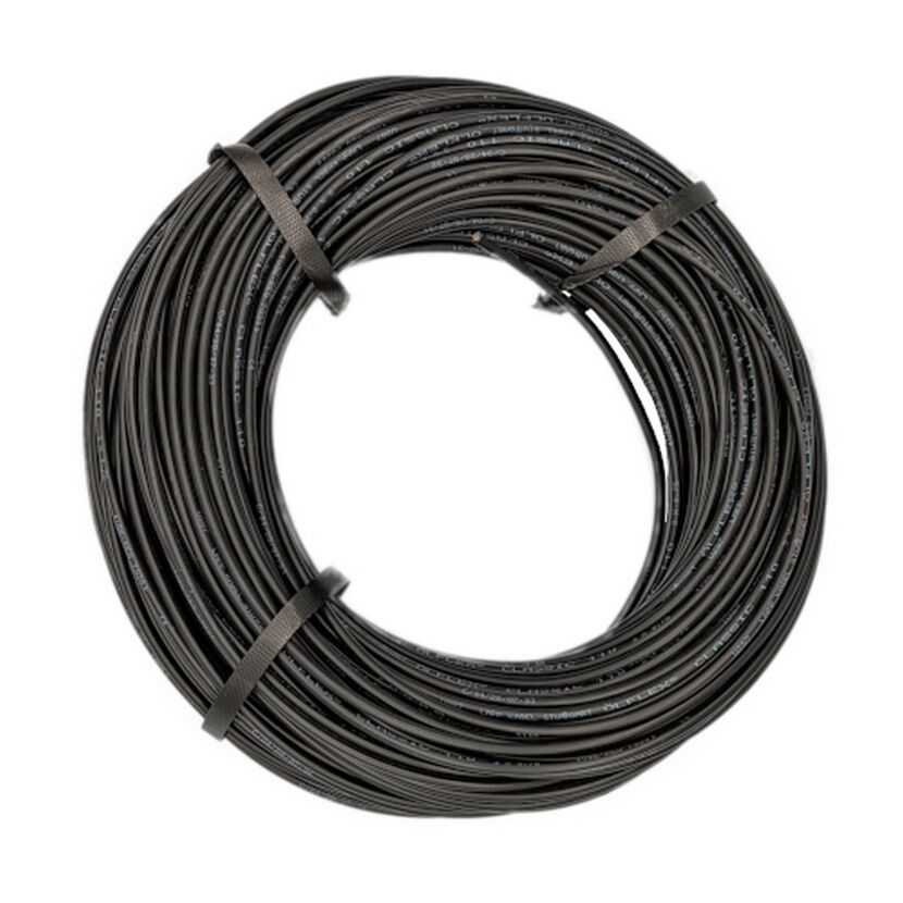 Schwarzes Erdkabel aufgerollt