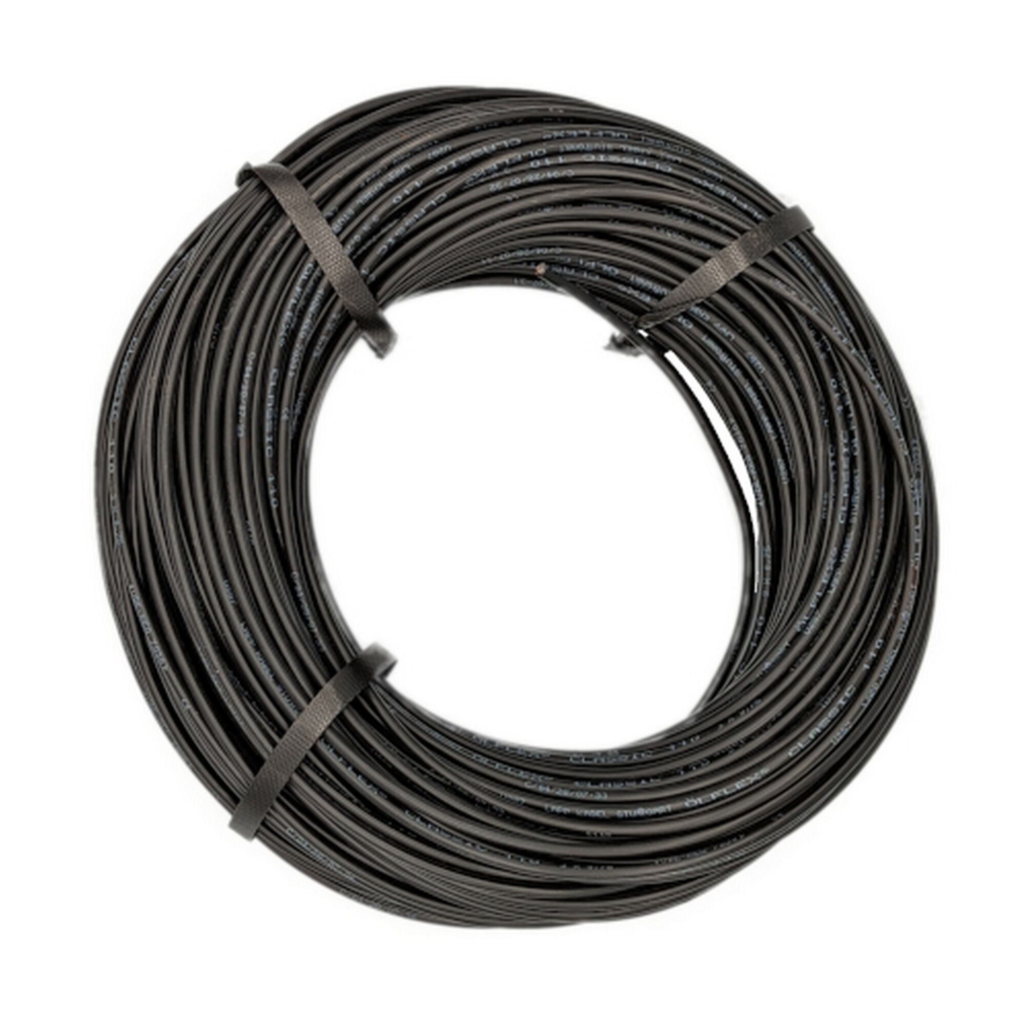 Schwarzes Erdkabel aufgerollt