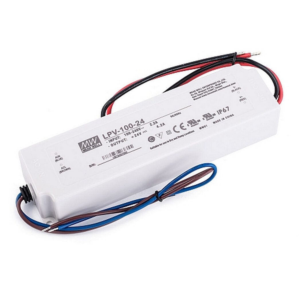 Weißer LED-Trafo mit Kabeln