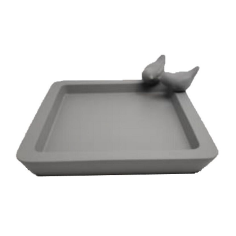 Vogeltränke Zement grau 30 x 30 x 4 cm