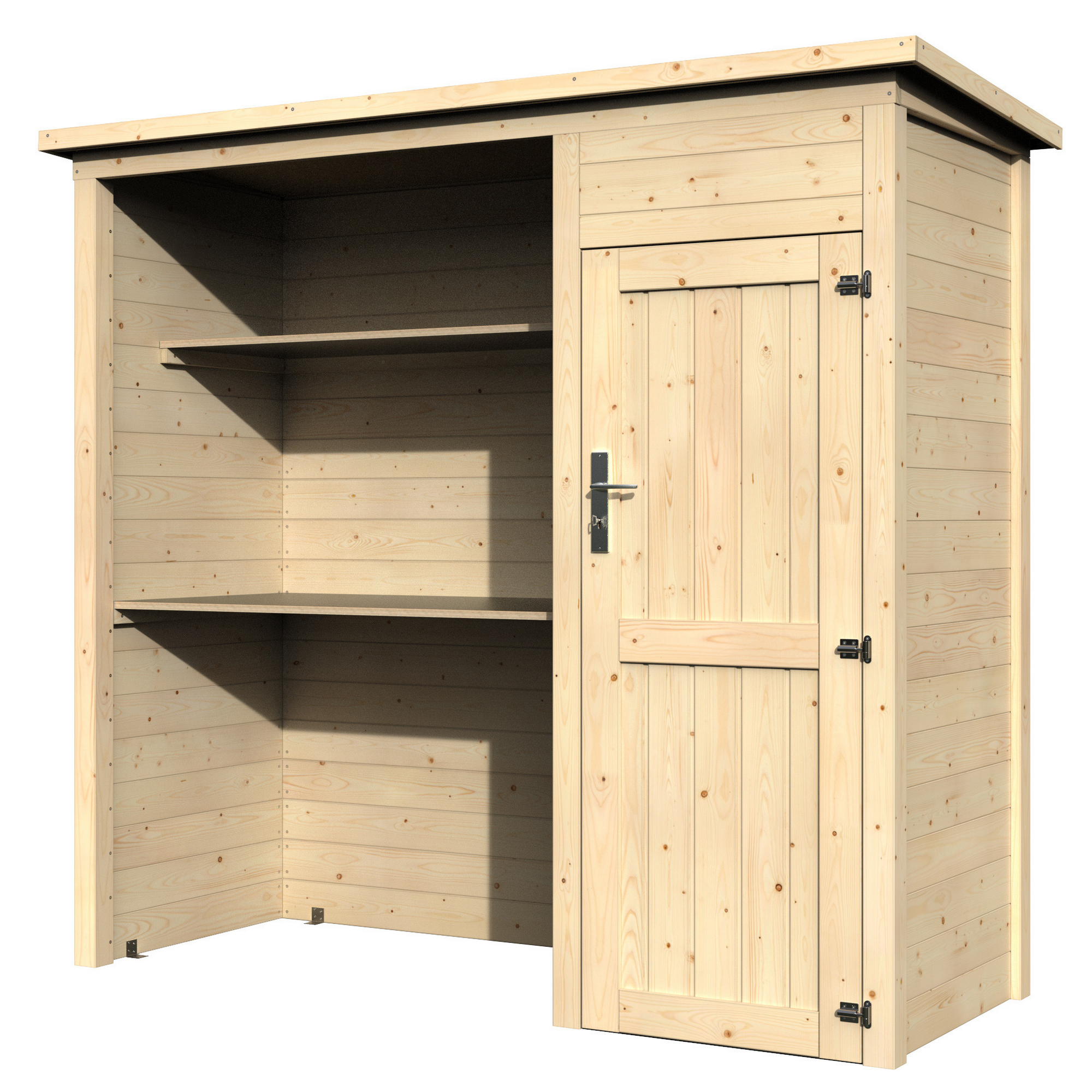 Gartenschrank 'Bruna' naturbelassen 135 x 206 x 92 cm