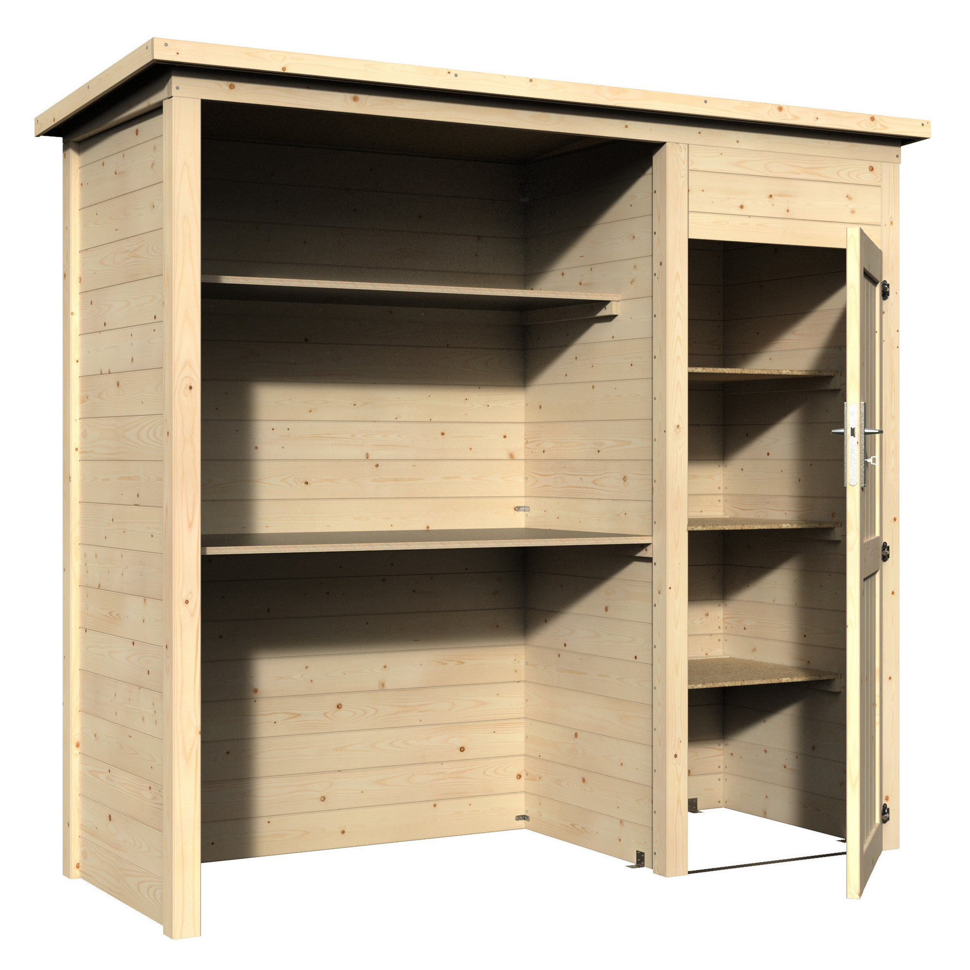 Gartenschrank 'Bruna' naturbelassen 135 x 206 x 92 cm + product picture