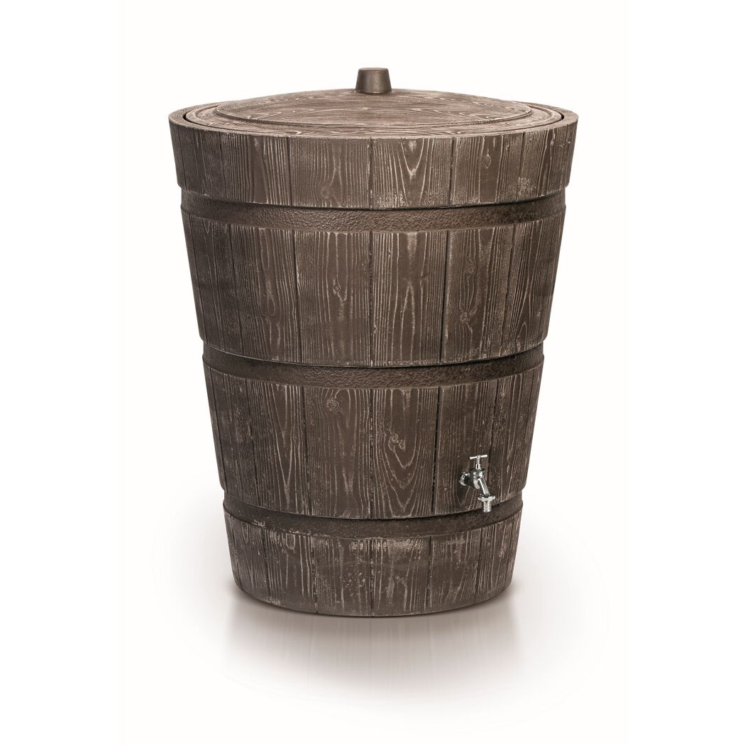 Regentonne 'Rustico' braun Ø 275 l mit Deckel