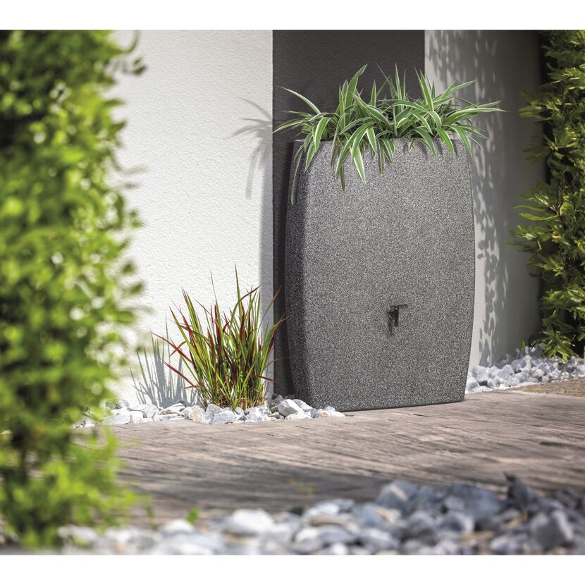 Regenspeicher bepflanzbar 'Boxy' granitgrau 270 l